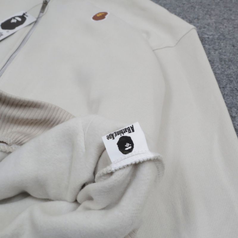 SWEATER HOODIE ZIPPER BAPE LOGO HEAD CREAM AUTHENTIC (BESTSELLER)