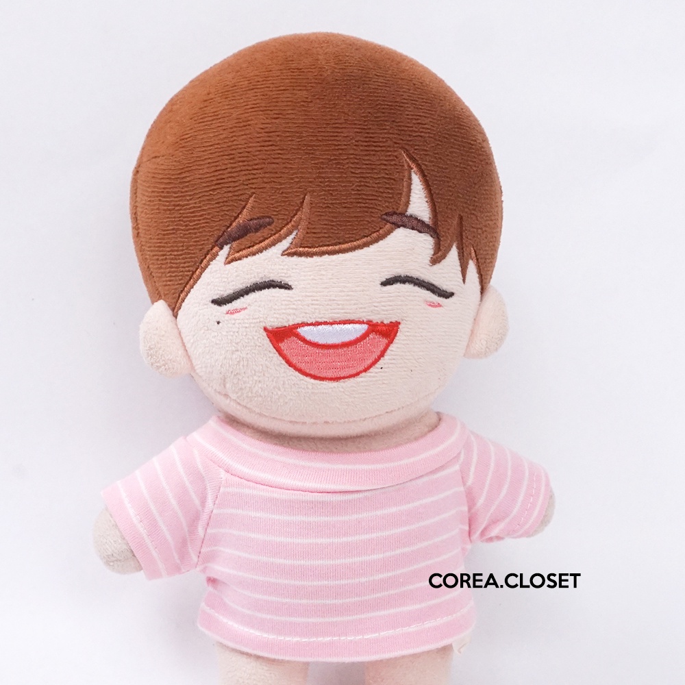 READY STOCK 20cm Skzoo   Kpop doll clothes -  Stripe T-shirt Pink White ( EXO Doll kaos pink Baju Bo