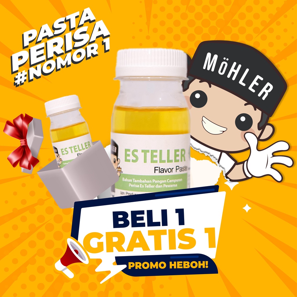 MOHLER Pasta perisa pewarna ES TELLER (KLIK KOMBO HEMAT UNTUK BELI 1 GRATIS 1)