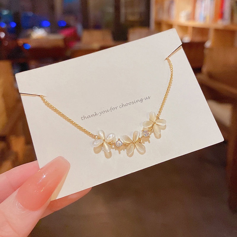 Gelang Tangan Wanita Desain Bunga Opal Untuk Hadiah