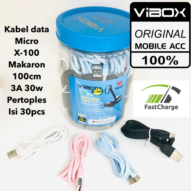 Kabel data Micro X-100 Makaron 100cm 3A 30w Pertoples Isi 30pcs