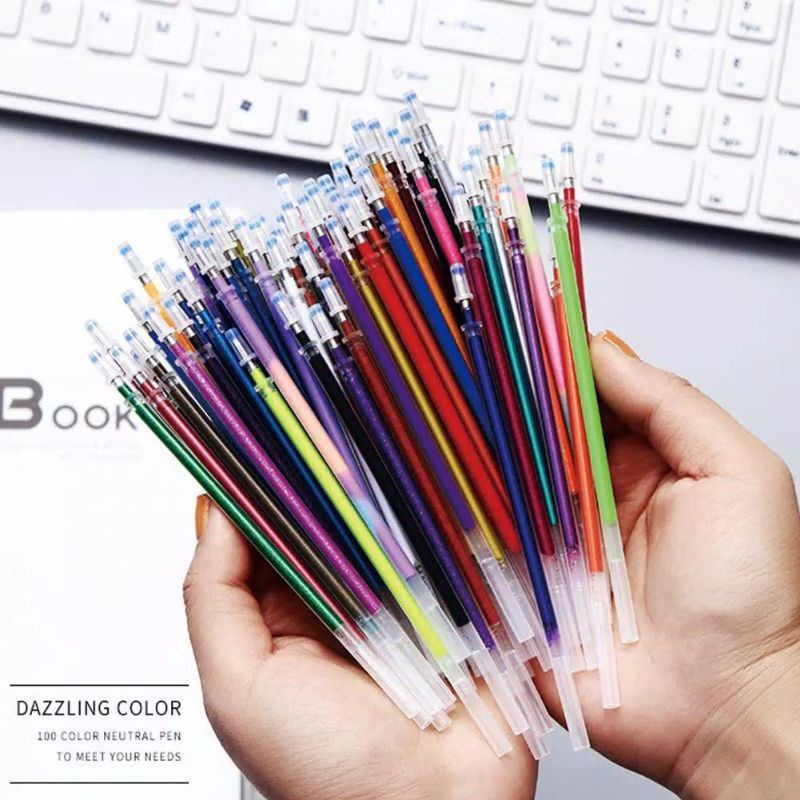 

Refill bolpoint pulpen isi bolpen murah warna warni pink kuning putih gold silver hijau ungu biru