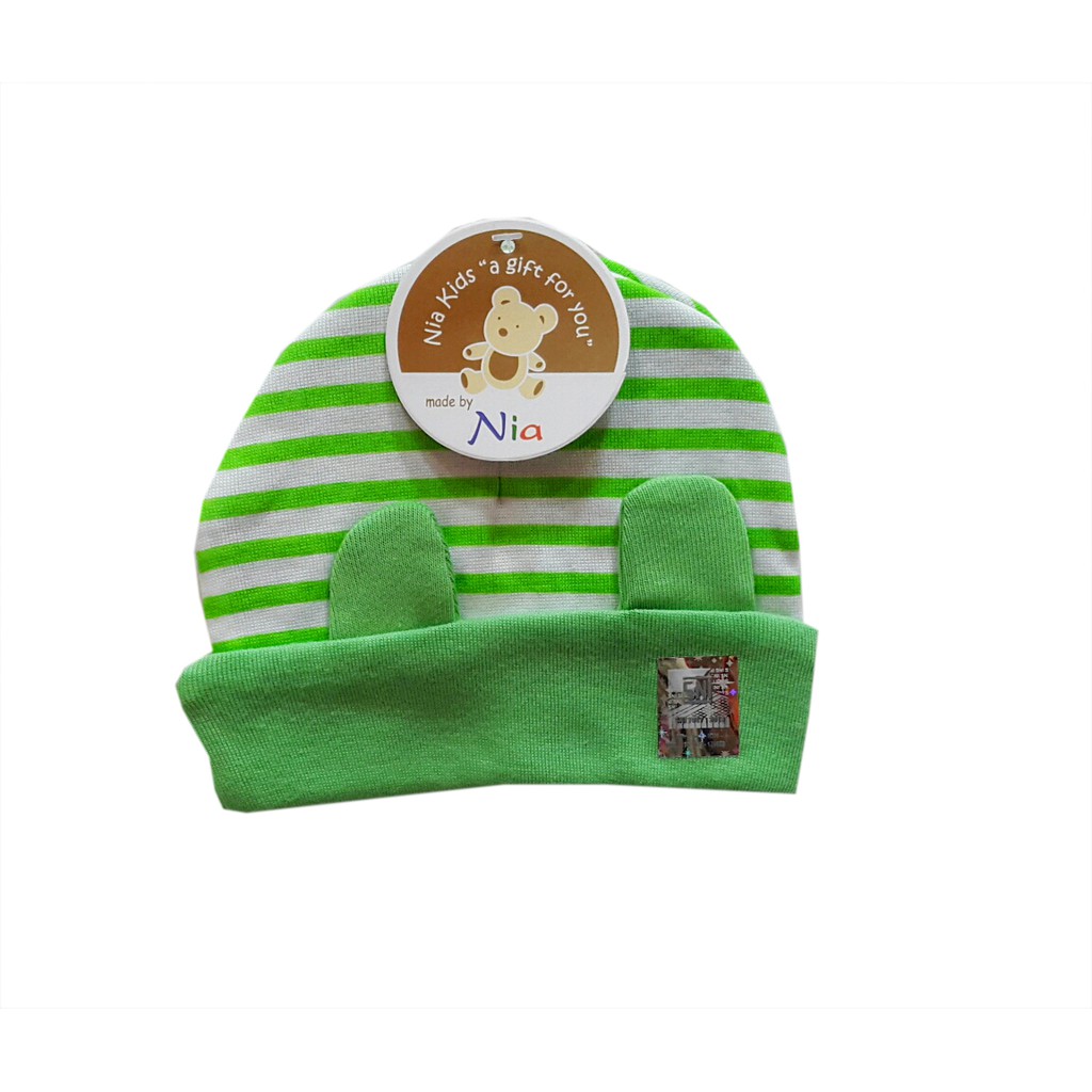 Promo !! NIA-TOPI BAYI NEW BOR TOPI BAYI MOTIF SALUR WARNA MURAH