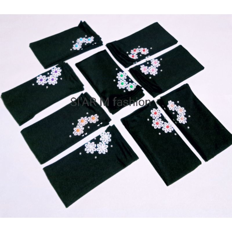 handsock flower mutiara combi/manset tanganwanita/handsock murah/handsock fingerles/handsock spandek