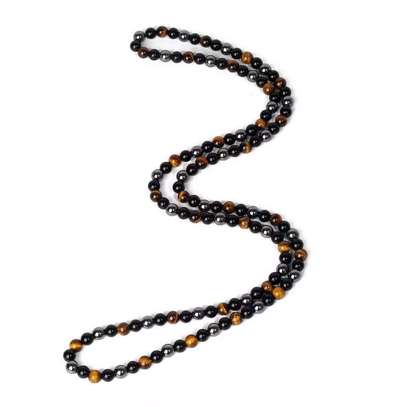 Kalung Tiga Perlindungan Tiger Eye Obsidion Hemitate