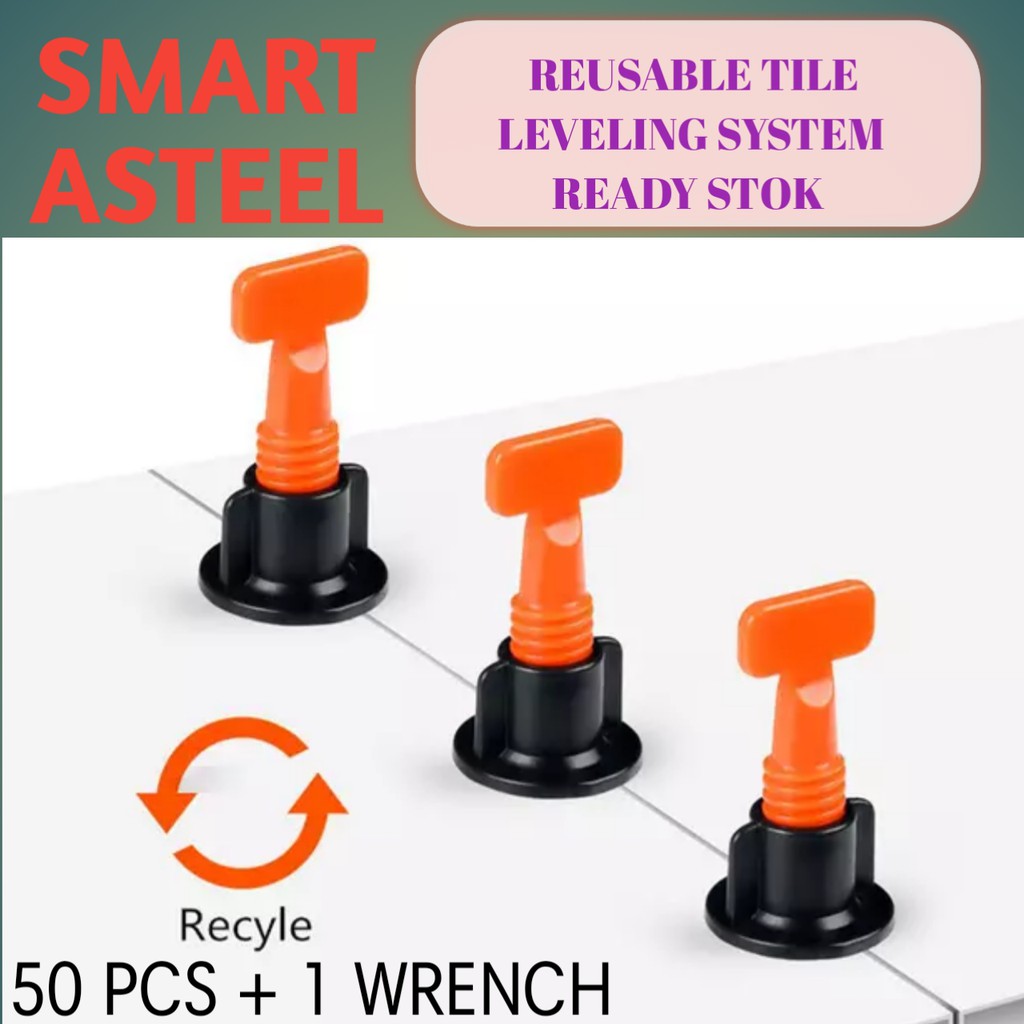 50PCS alat perata granit 1mm/Reuseable Tile Leveling nat /alat perata keramik model putar