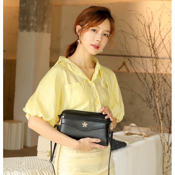 TAS SELEMPANG WANITA KULIT PREMIUM HITAM SIFOLIA TA403B5 SLING BAG KEKINIAN IMPORT KECIL KOREA BATAM