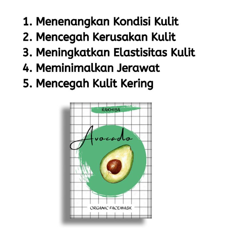 MASKER WAJAH ORGANIK 20gr 12 varian-AVOCADO