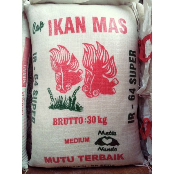 

Beras IR-64 Super Cap Ikan Mas 30 Kg [Gosent & Grab]