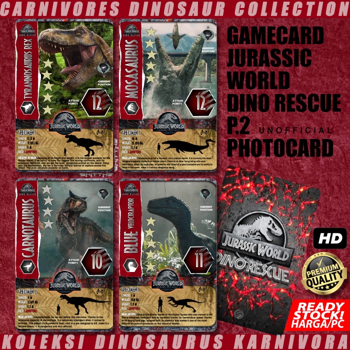 Kartu Jurassic World Dominion Photocard Dino Rescue P2 Photo Card Game Board