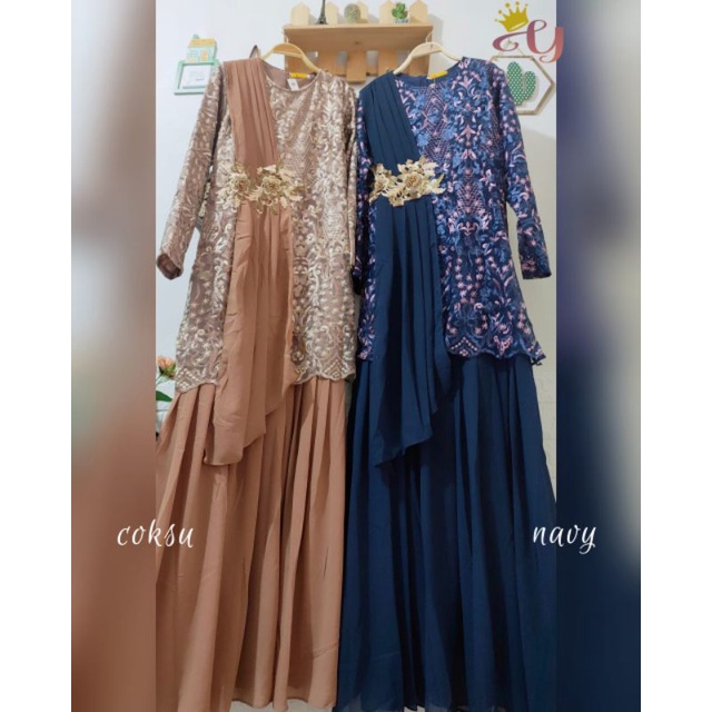 GAMIS PESTA BROKAT IMPORT PREMIUM (READY)