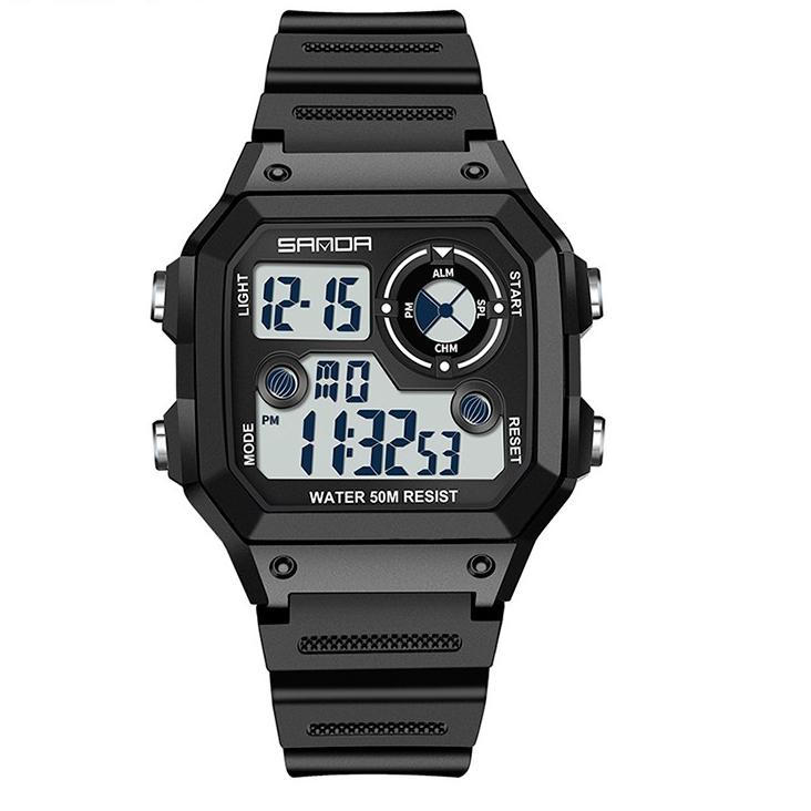 SANDA 418 Jam Tangan Pria Digital Tali Rubber Chronograph Anti Air WKOS "KSN. 262666"