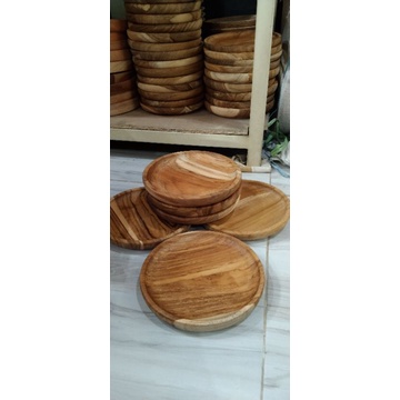 Cobek Kayu Jati D20/ Piring Saji Jati Diamater 20cm