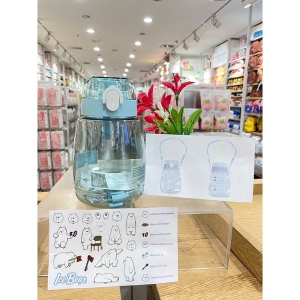 WE BARE BEARS COLLECTION 4.0 COOL WATER BOTTLE WITH SHOULDER STRAP 1300ml BOTOL AIR MINUM WBB WITH S