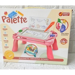 mwn.toys Meja Belajar Block Palette 2in1 | Drawing Magnetic Board No.669-25A