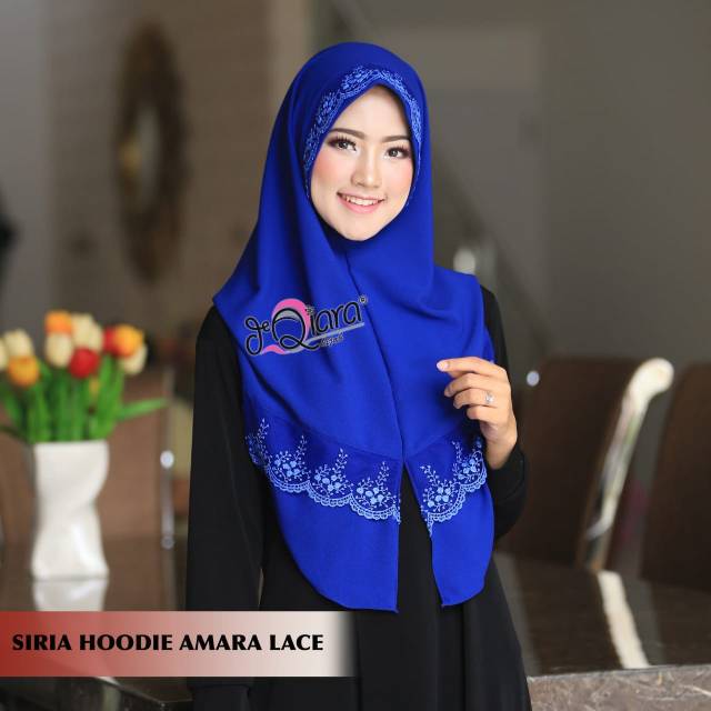 Jilbab hijab kerudung bergo hoodie  BubblePop modif kerut depan simpel no ribet Amara Lace BY DEQIAR