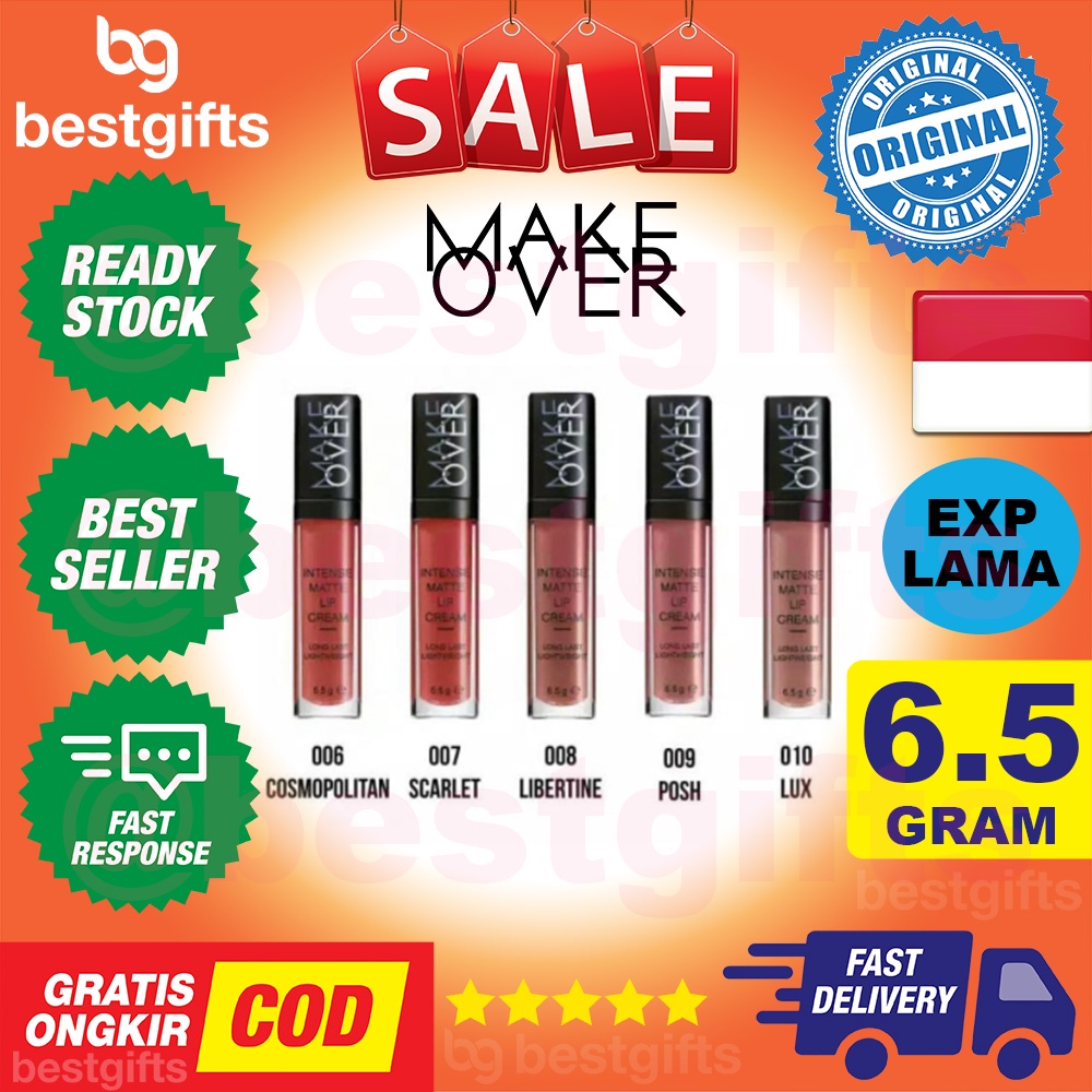 MAKE OVER MAKEOVER INTENSE MATTE LIP CREAM GLOSS STIK STICK TINT LIPSTICK LIPSTIK TAHAN LAMA 6.5 GRAM