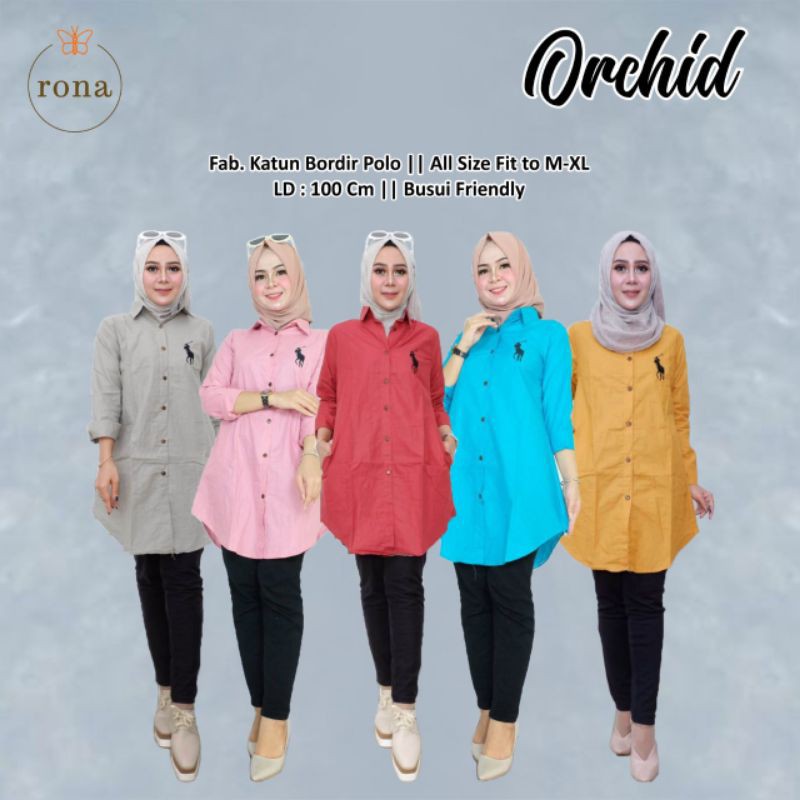 TUNIK BAJU ATASAN WANITA POLOS katun bordir