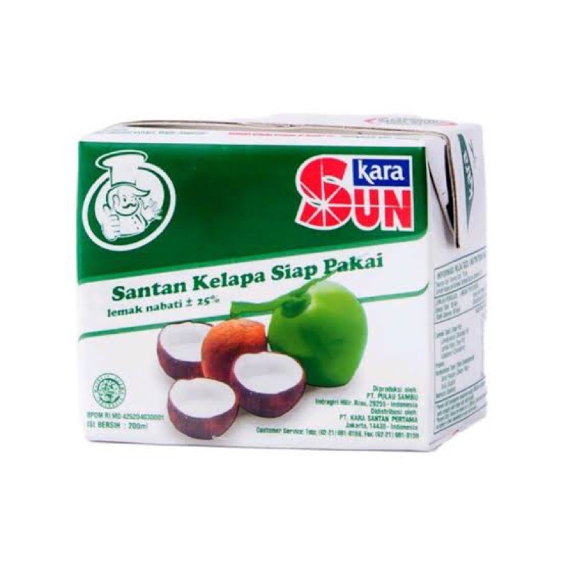 

Santan Cair Sun Kara 200ml/Santan Sachet Cair/Santan Kara