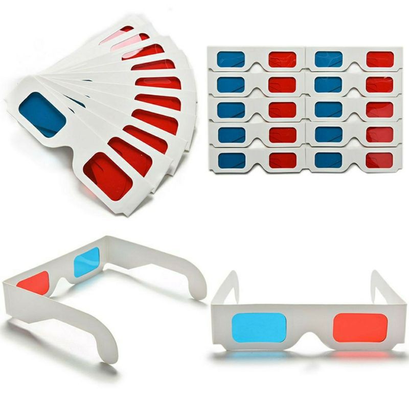 Kacamata Kertas 3-D Red Blue dan Kacamata LG Cinema 3D ( 1 buah )