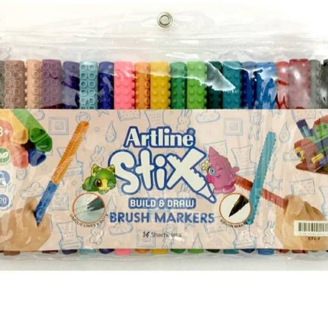 

Spidol Brush Lettering Artline Stix Brush set 20w etx-f 20warna