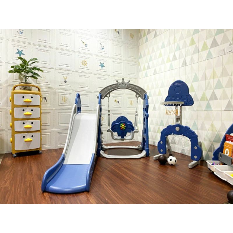 mainan anak sultan perosotan dan ayunan 6in1,kado anak,prosotan anak indoor outdoor