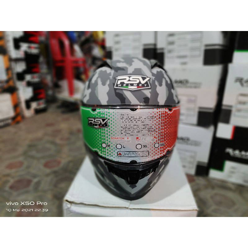 HELM RSV FF500 FULLFACE ARMY ORIGINAL ONGKIR 2KG