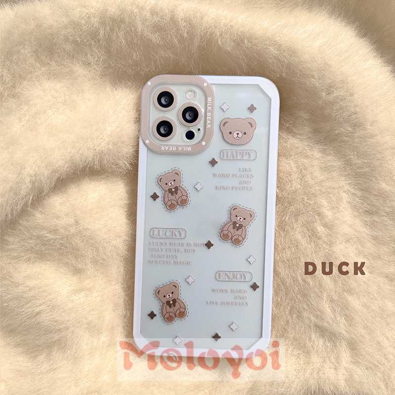 Soft Case Tpu Shockproof Motif Beruang Lucu Untuk Iphone 7 8 Plus 13 Pro Max 11 12 X Xs Max Xr 6 6S Plus