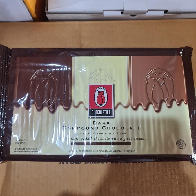 

[COD] Dark Chocolate Compound Tulip 1kg / Cokelat Batang Tulip dcc 1 KG [COD]