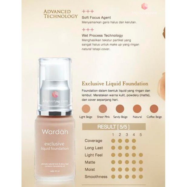 WARDAH EXCLUSIVE LIQUID FOUNDATION 20 ML COFFEE BEIGE