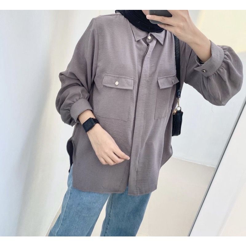 1KG MUAT 5PCS | KARINA BLOUSE OVERSIZE SHIRT TOP HITS OOTD ALA SELEBGRAM FASHION GROSIR WANITA TERMURAH