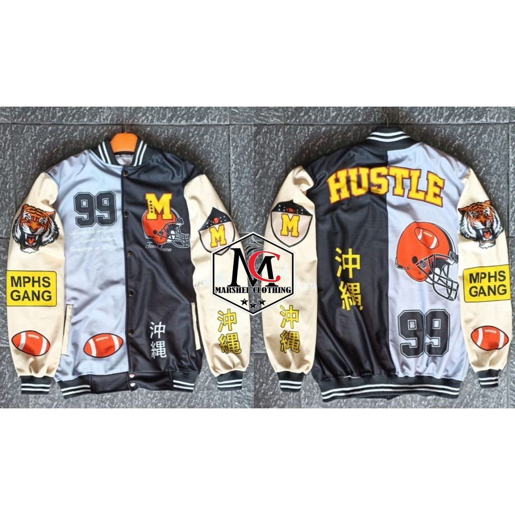 RCL - Varsity Jacket Leather Vintage Baseball Original Memphis / Memphisorigins Kamikaze Pria Wanita L XL