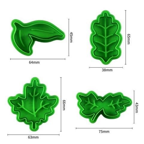 Fondant Plunger Cutter - Cetakan Fondant Leaf Shape (4pcs)