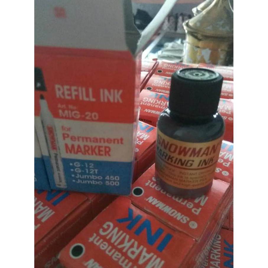 

TERMURAH REFILL INK SNOWMAN PERMANENT MARKING / ISI ULANG TINTA SPIDOL PERMANEN