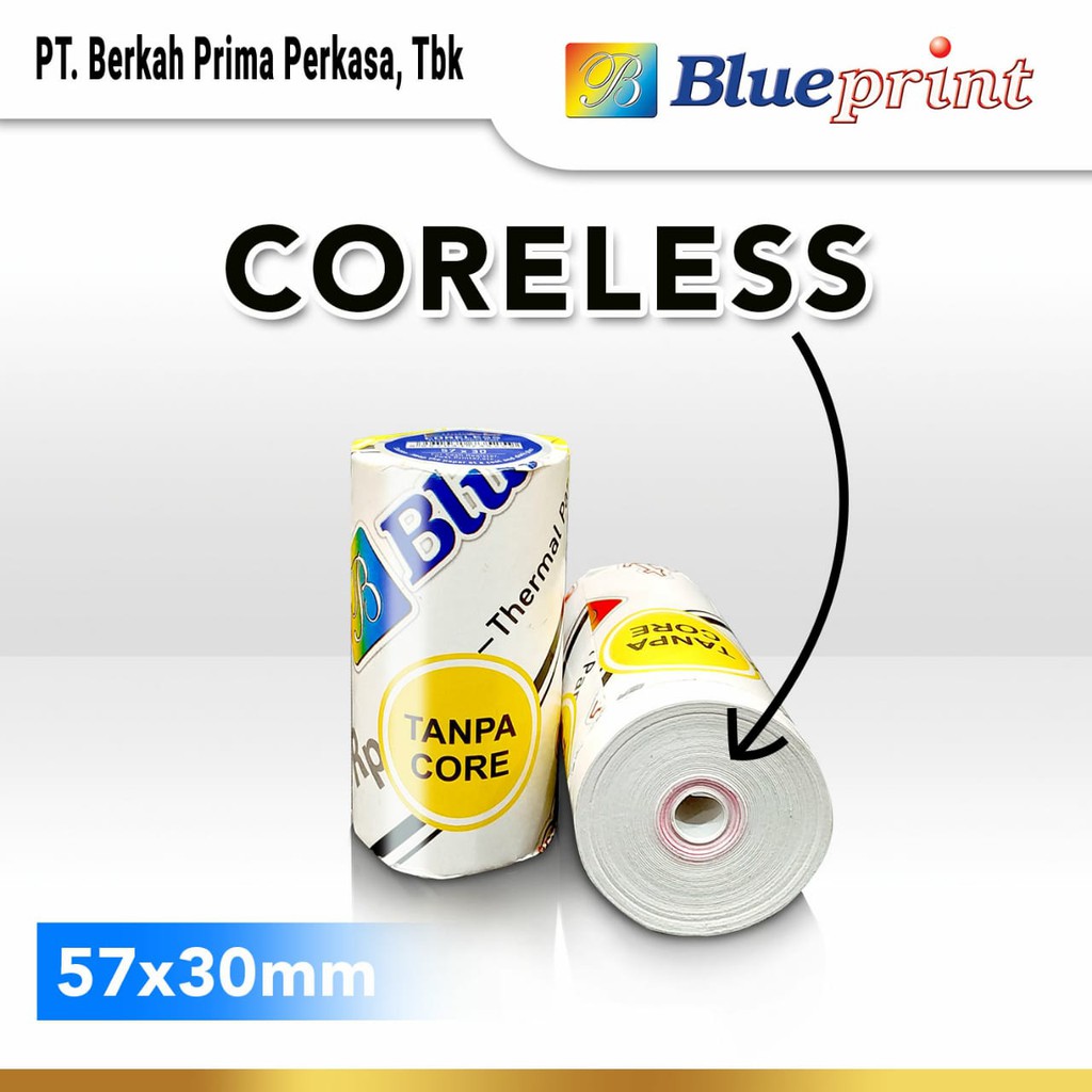 

Kertas Thermal Struk Kasir PPOB edc BLUEPRINT 57 x 30 , 57x30 mm - 1 Roll