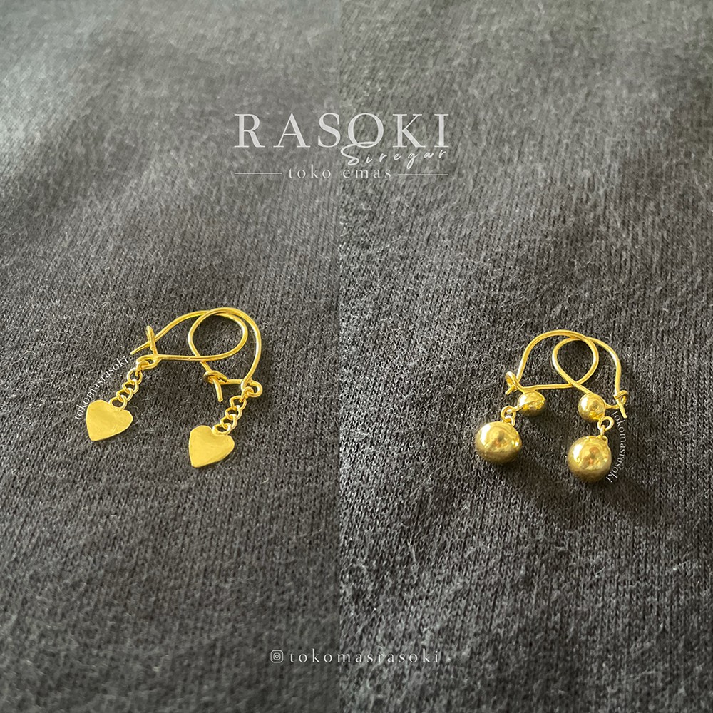 KERABU EMAS 24 LONDON 99,99% LM 2gram ANTING GIWANG  | TOKO EMAS RASOKI