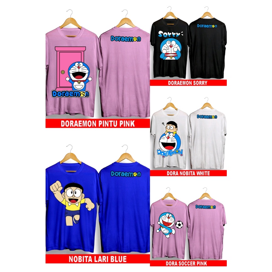 Kaos distro lucu anime Doraemon Nobita kaos pria wanita anak remaja dewasa masa kini kaos termurah k