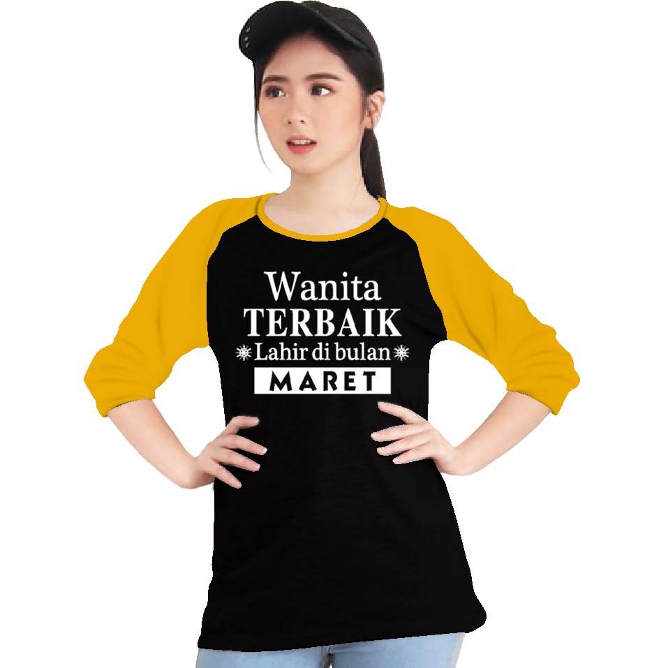 Kaos Raglan (MARET)/Kaos Wanita Lengan 3/4/ Kaos Wanita/ Kaos Cowok/ Kaos Oblong/Misty