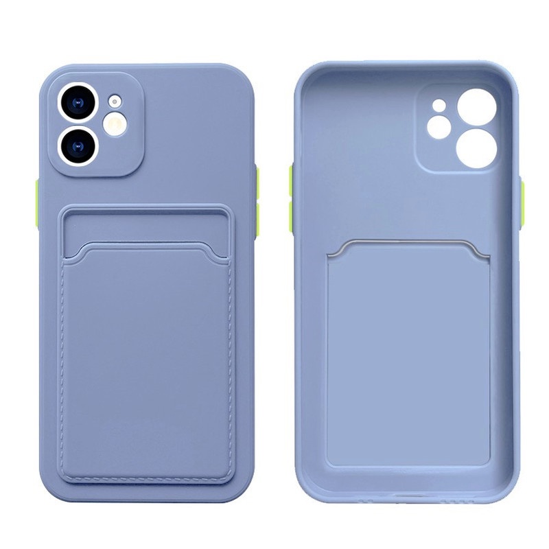 Soft Case TPU Dengan Holder Kartu Untuk iPhone 12 11 Pro Max Mini X XS Max XR SE2 7 8 Plus