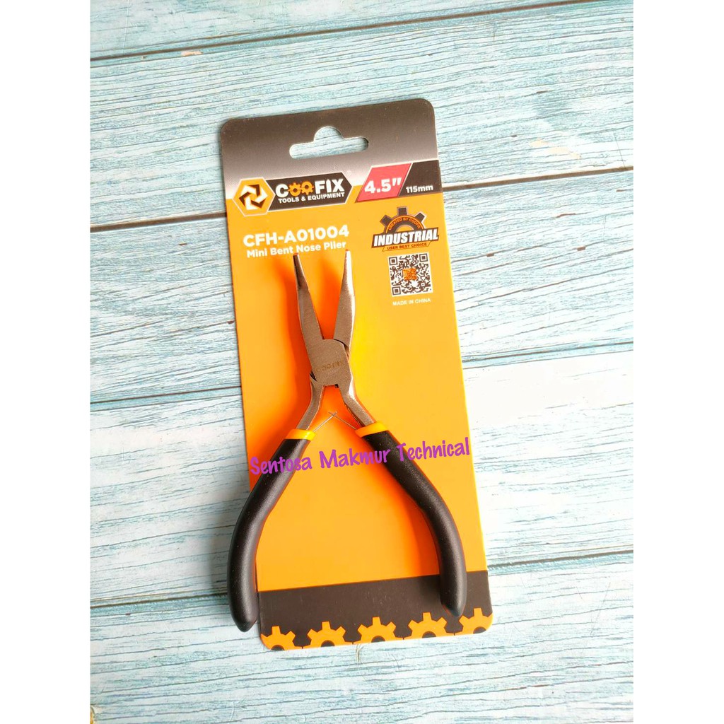 COOFIX 4.5&quot; Tang Mini Lancip Runcing Bengkok Bent Nose Plier