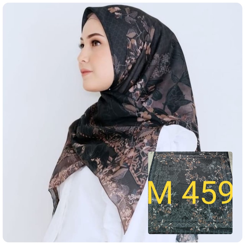 BESTSELLER Hijab Segiempat Voal Motif Printing Lasercut Kerudung Motif Square Grosir Jilbab Murah NN hijab-M459