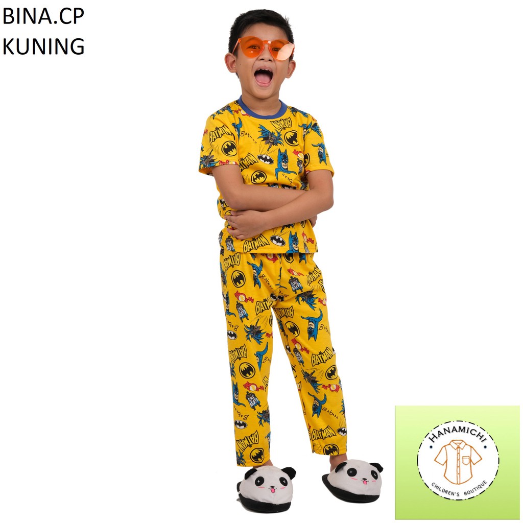 Hanamichi BINA.CP Setelan Baju Tidur Anak Full Print Motif Kartun