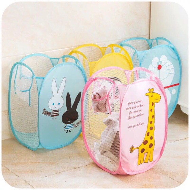 ☀ Sunly ☀ A077 Keranjang Baju Kotor Motif Karakter Lipat Motif Karakter Laundry Basket Bag