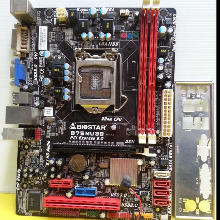 Motherboard Mobo Intel B75 LGA 1155 Biostar Onboard