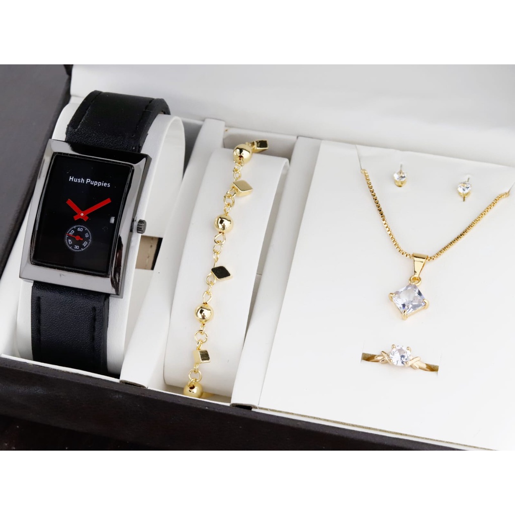 ( BISA COD ) JAM TANGAN WANITA HUSH PUPPIES PAKET HP-8461