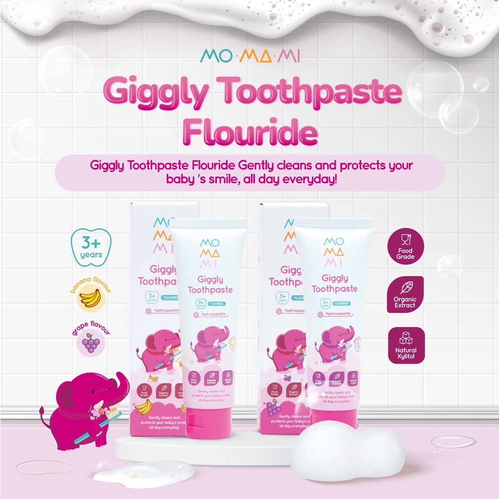 Pasta Gigi / Odol Anak Momami Giggly Toothpaste Flouride 50gr