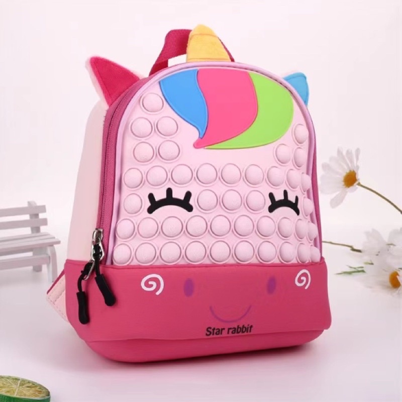 Ransel Pop It Character Makaron Rainbow for Kids BEST QUALITY