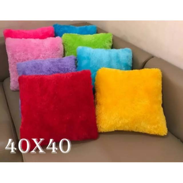 Bantal sofa bulu lembut   ●&quot;RASFUR POLOS&quot;● ..40 X 40