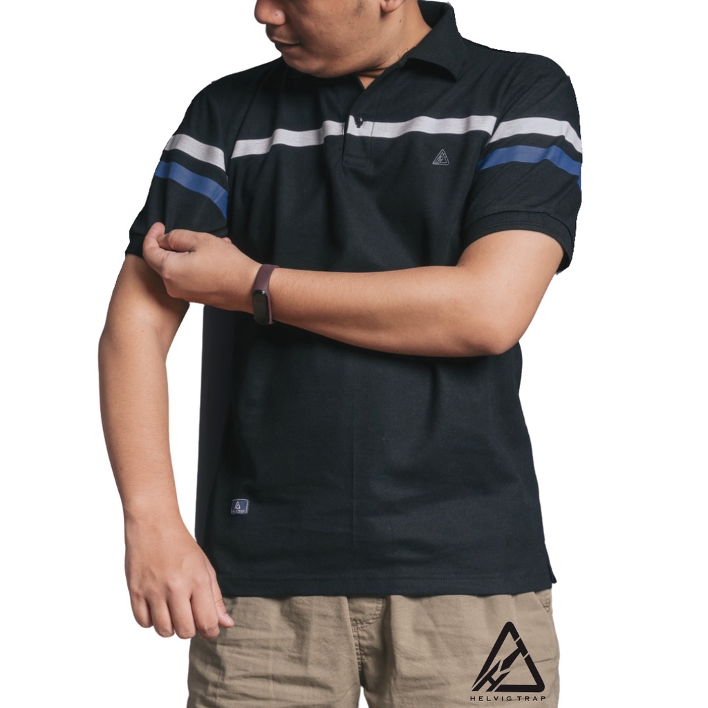 Polo Shirt Helvig trap Polo ShirtPria Lengan Pendek Polos Kaos Kerah Original Casual Distro Premium Polo Salur