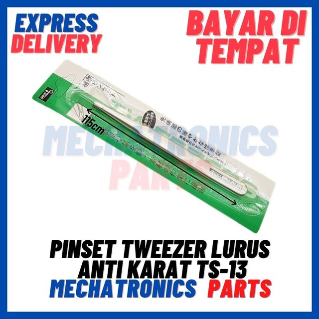 [SOC-9105] PINSET TWEEZER LURUS ANTI KARAT TS-13